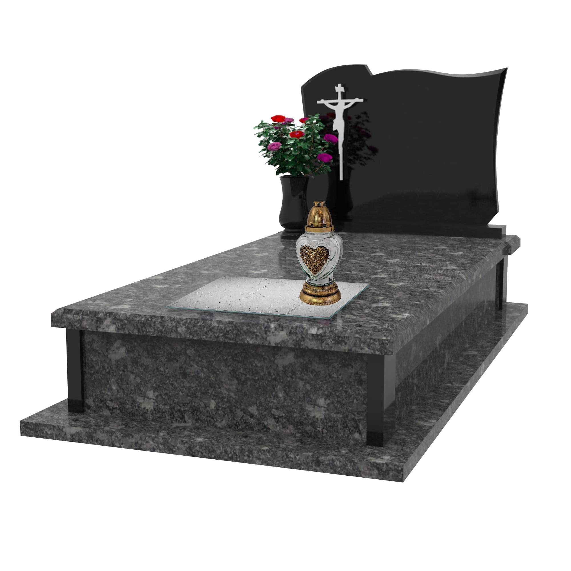 SZKLANA PODSTAWKA POD ZNICZE 40x40cm Beton 192h Stan opakowania oryginalne