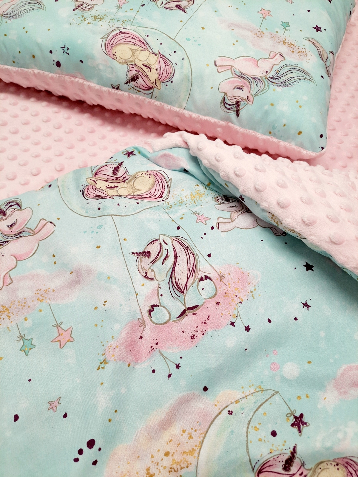 

Koc/ Kołderka minky przedszkolaka 100x135+poduszka