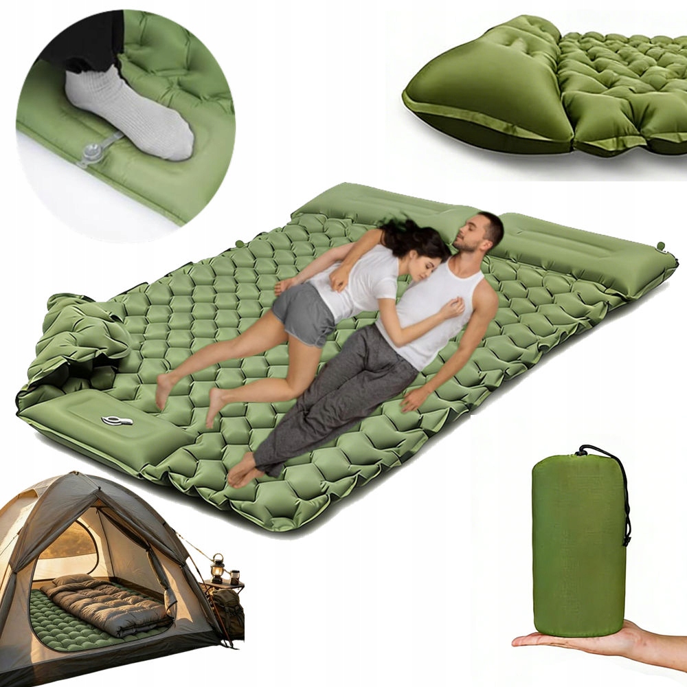 Dvojitá Samonafukovací Karimatka Kempingová Pro 2 Osoby Matrace 195x120