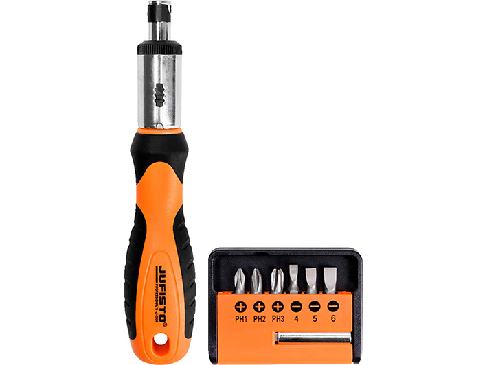 

Zestaw bitów z grzechotką wkrętak 7el Jufisto