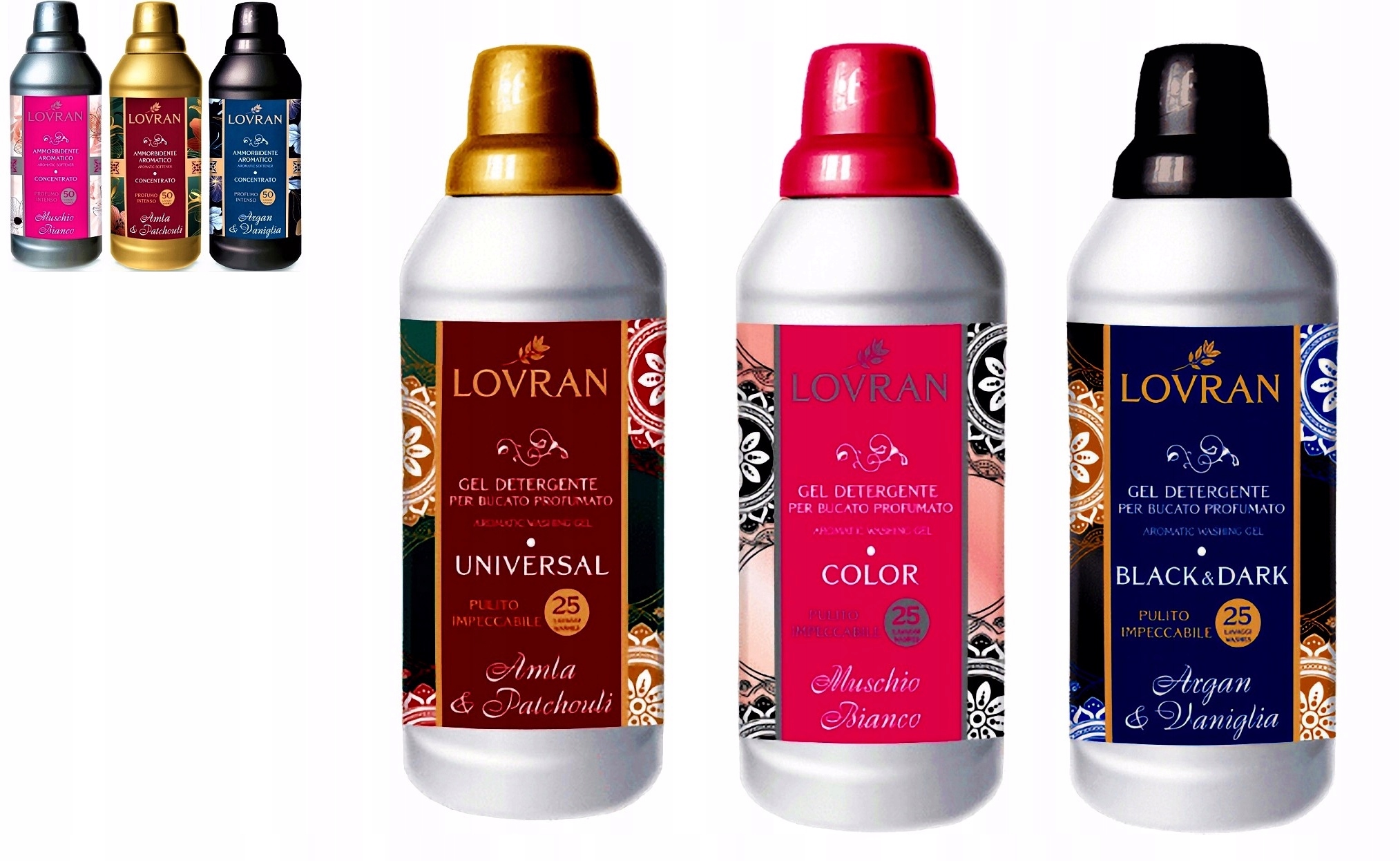 Levně Lovran na praní máchání univerzál-color-black MIX gelových koncetrátů 6X1L