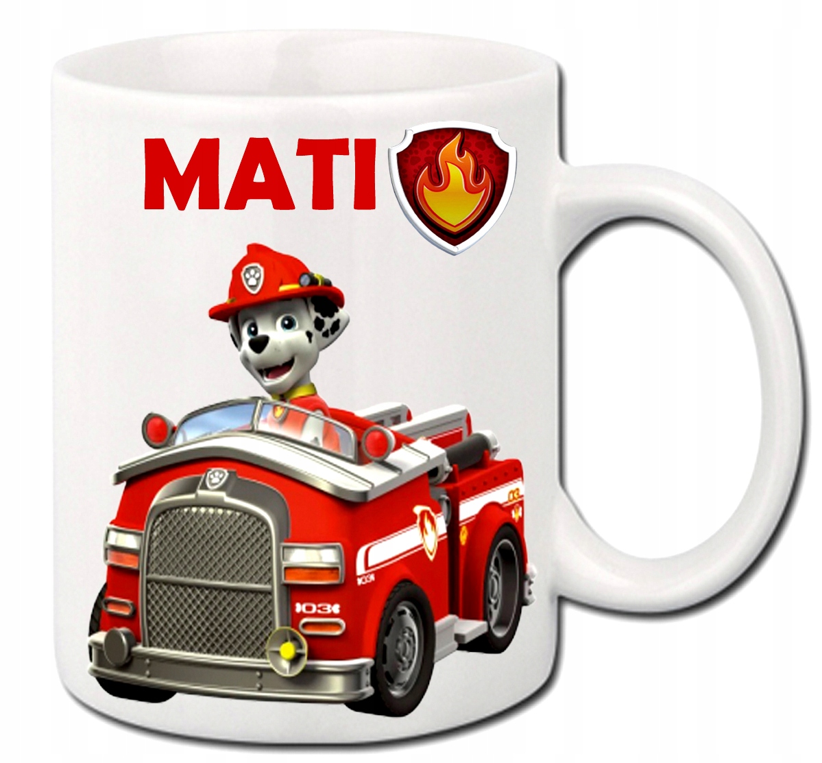 

Kubek Wóz Strażacki Paw Psi Patrol Marshall Imię