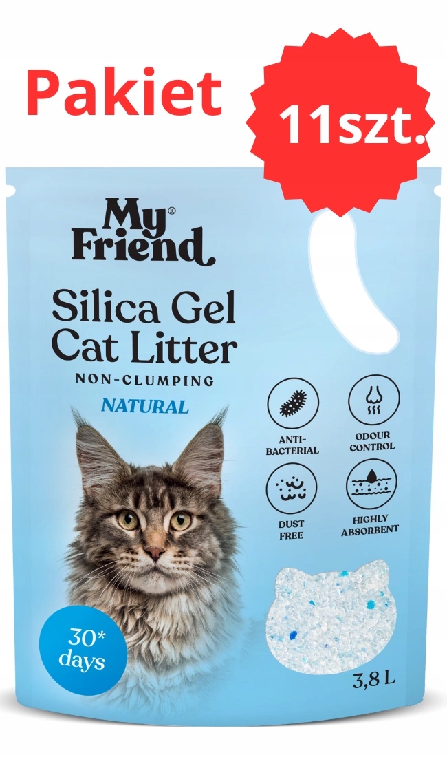 Levně My Friend Silikonové Stelivo Pro Kočky 3,8 L bezprašný, bez zápachu, 11 kusů