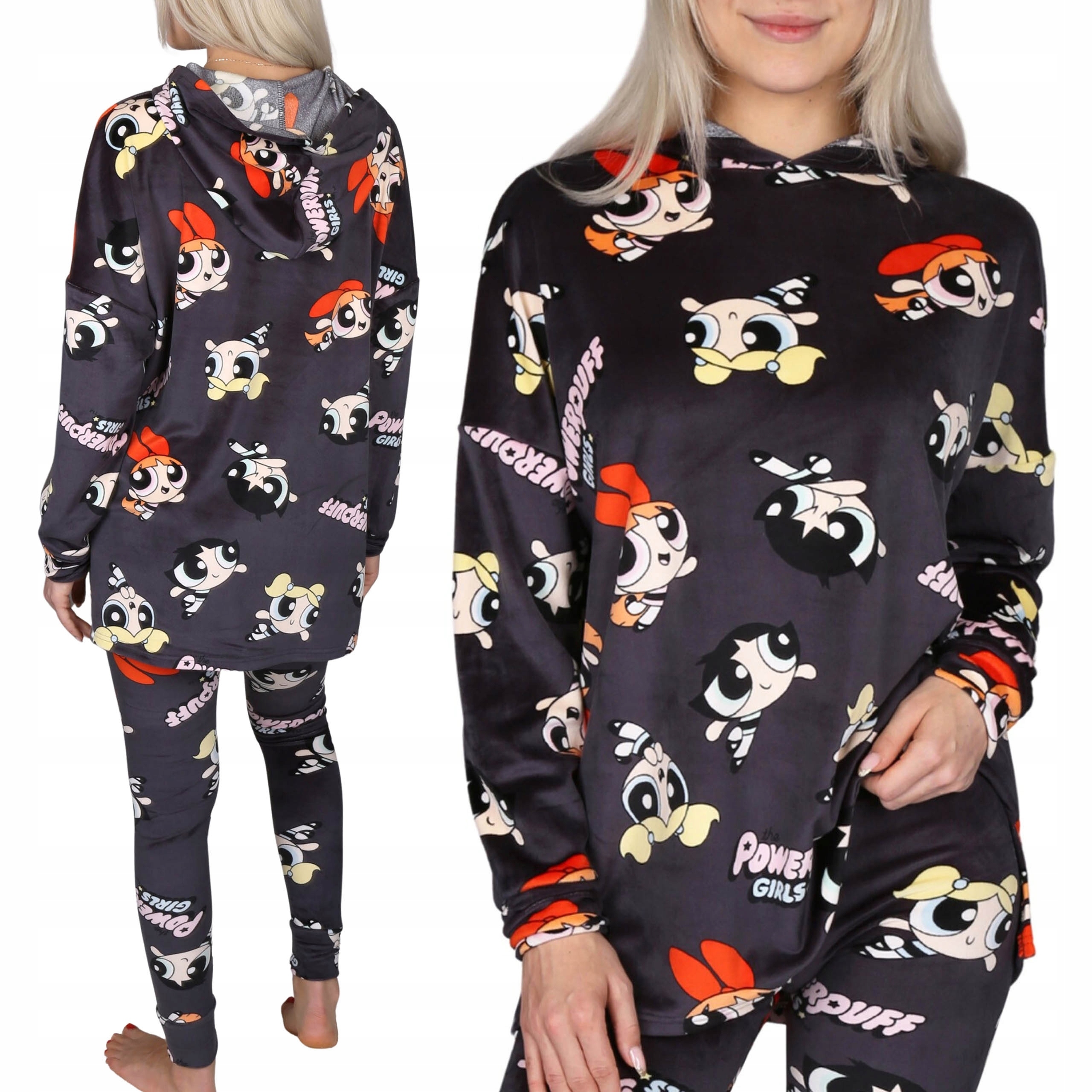 Raketové holky komplet Homewear Teplá mikina s kapucí legíny teplákovka po domě Xs