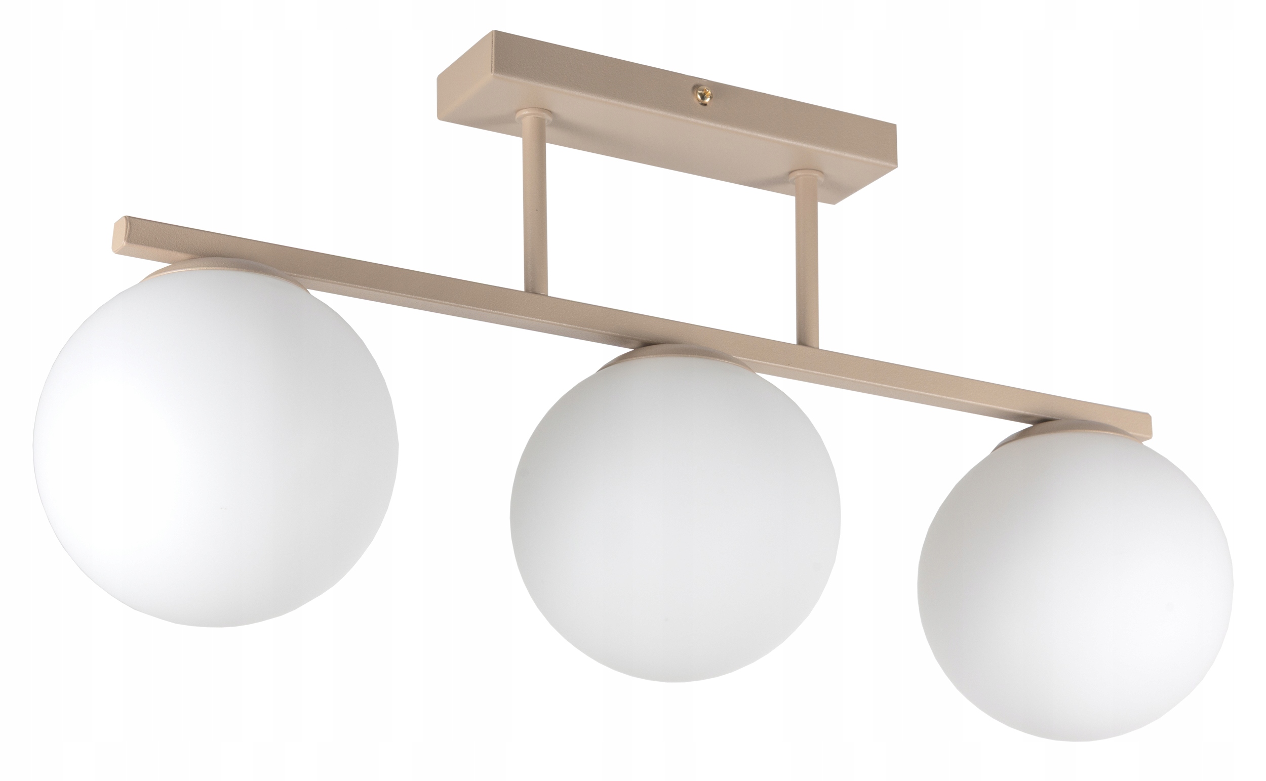 LAMPA PLAFON WISZĄCA SUFITOWA ŻYRANDOL NOWOCZESNA ECRU BEŻ BIAŁE KULE LED