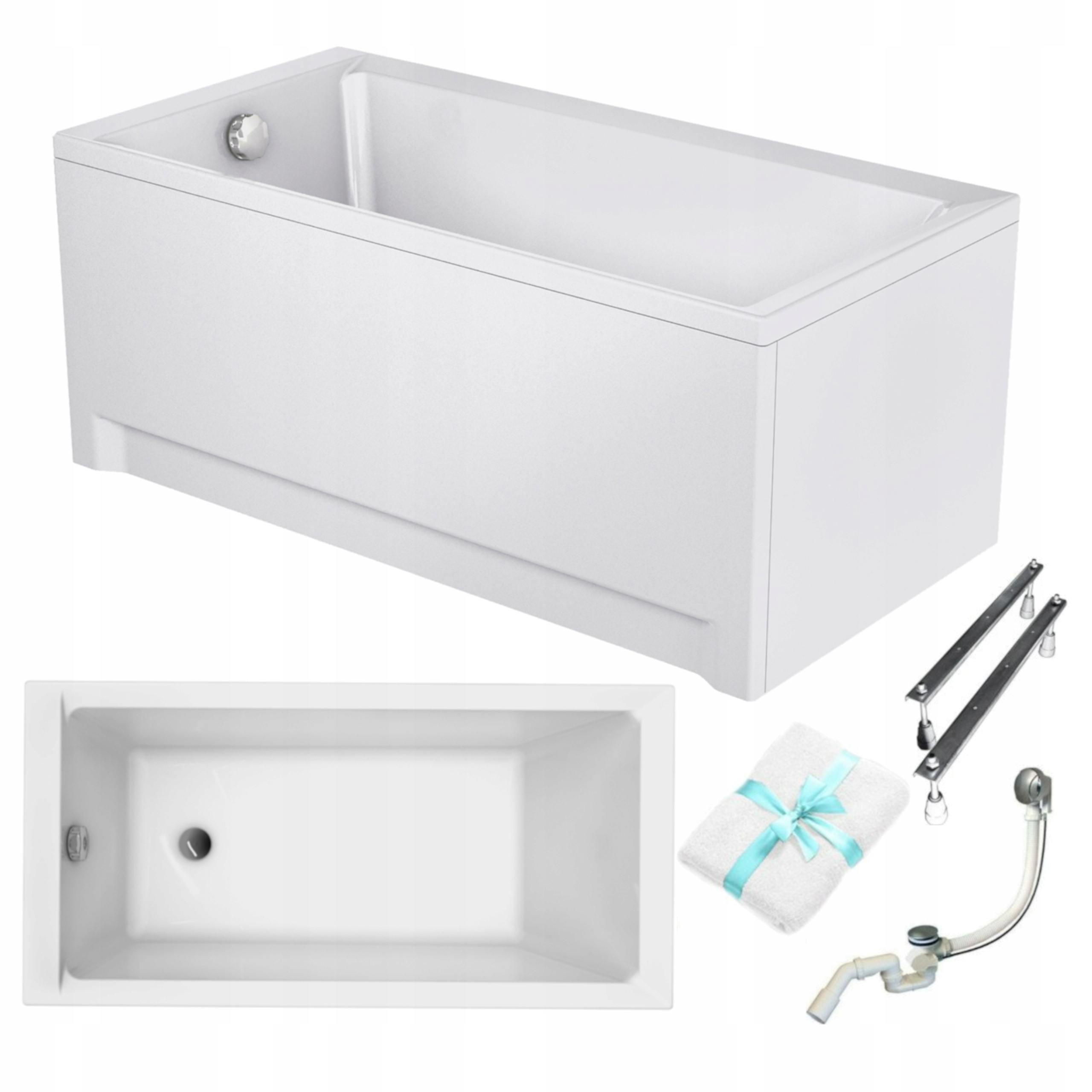 Cersanit Vana Balinea 140x70 130L pouzdro, sifon, nohy, ručník