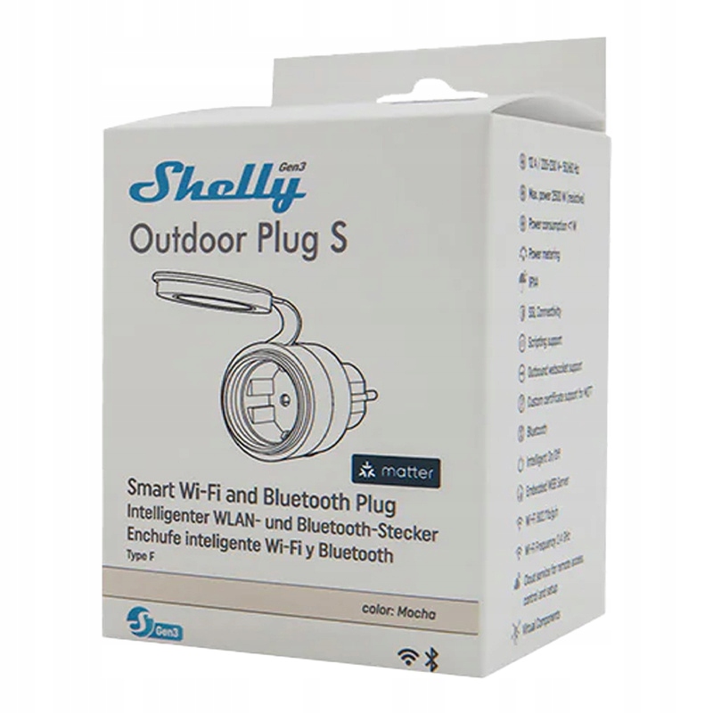 SHELLY Outdoor Plug S Gen3 Wtyczka zewnętrzna — 5