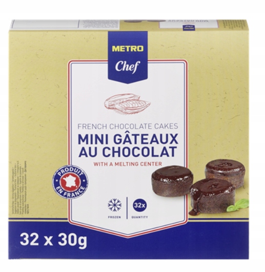 Levně Metro Chef Fondant Čokoládové sušenky 32 kusů 960 g