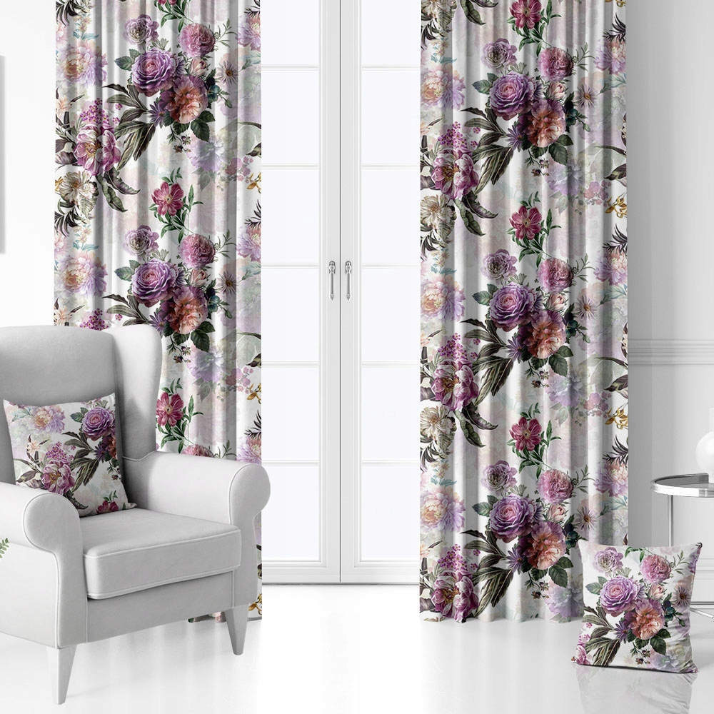 ZASŁONY LIŚCIE 150x480 ECRU TAŚMA Na Wymiar Wzór gładki