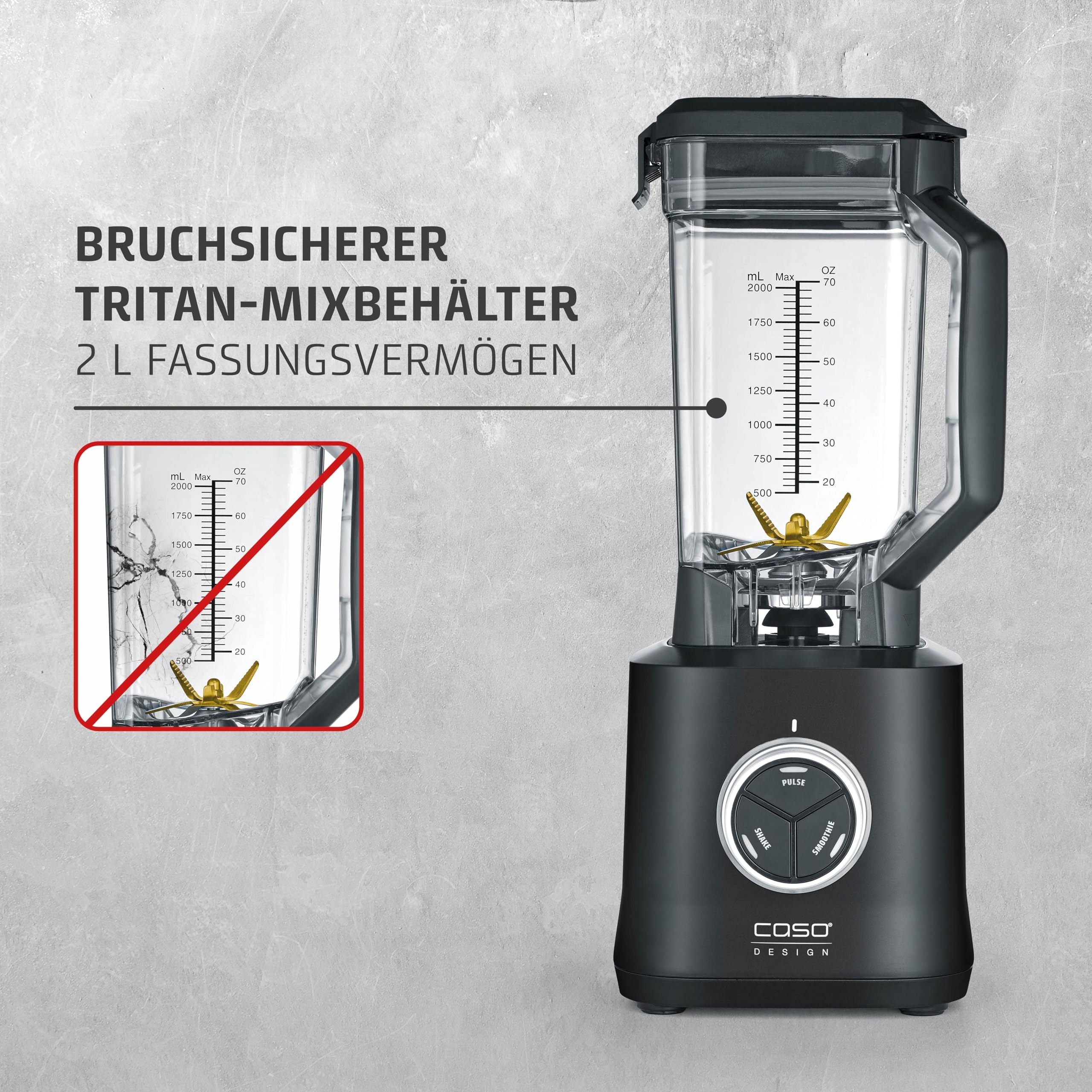 CASO Blender Profesjonalny 30000 Umin Tritan BPA Free 8 Ostrzy Czarny — miniatura 5
