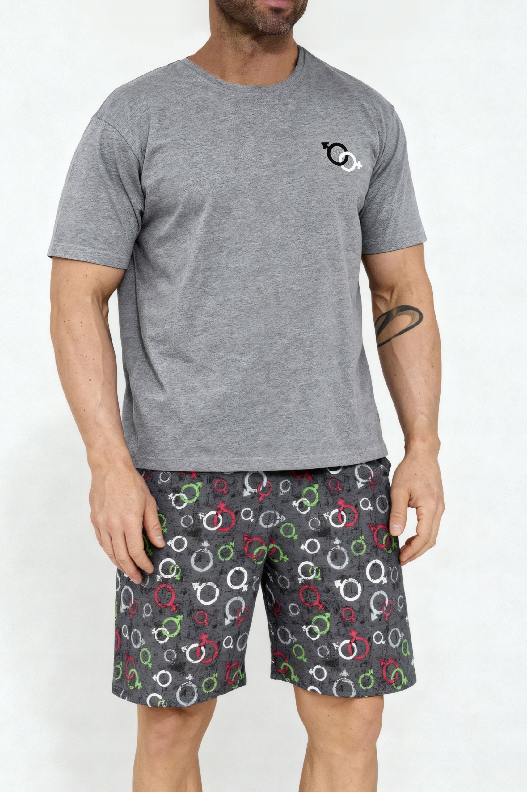 Pánské krátké pyžamo Cornette 326/206 Love Symbols 2 [Velikost 2XL]