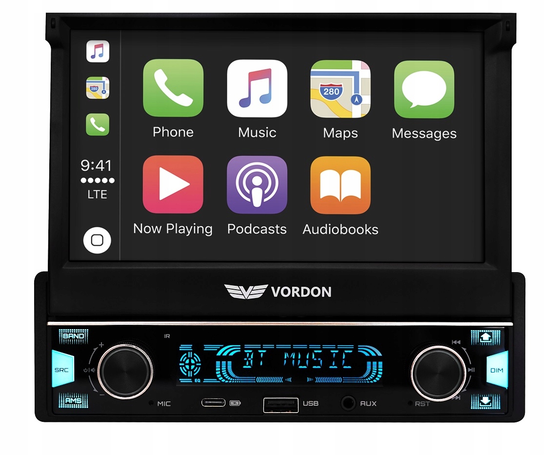 1DIN LCD autorádio Android Auto Apple CarPlay Vordon HT-522 Sydney