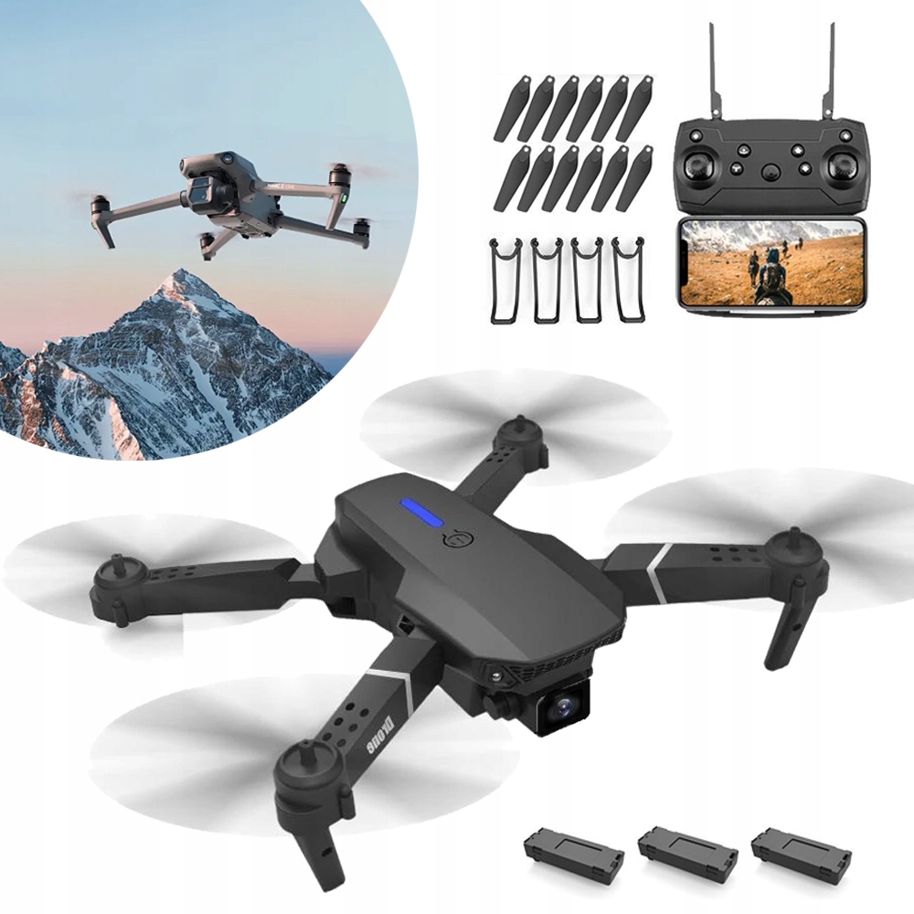 Dron Podwójna Kamera 4K Wifi Silniki Bezszczotkowe, Zdalnie Sterowane Drony