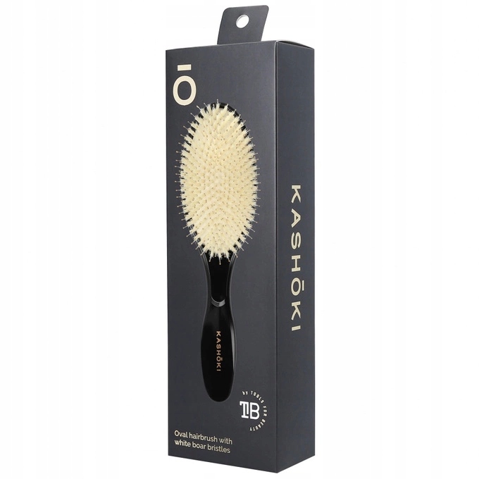 Kashoki Smooth White Detangler Oval Large szczotka z włosiem dzika Duża