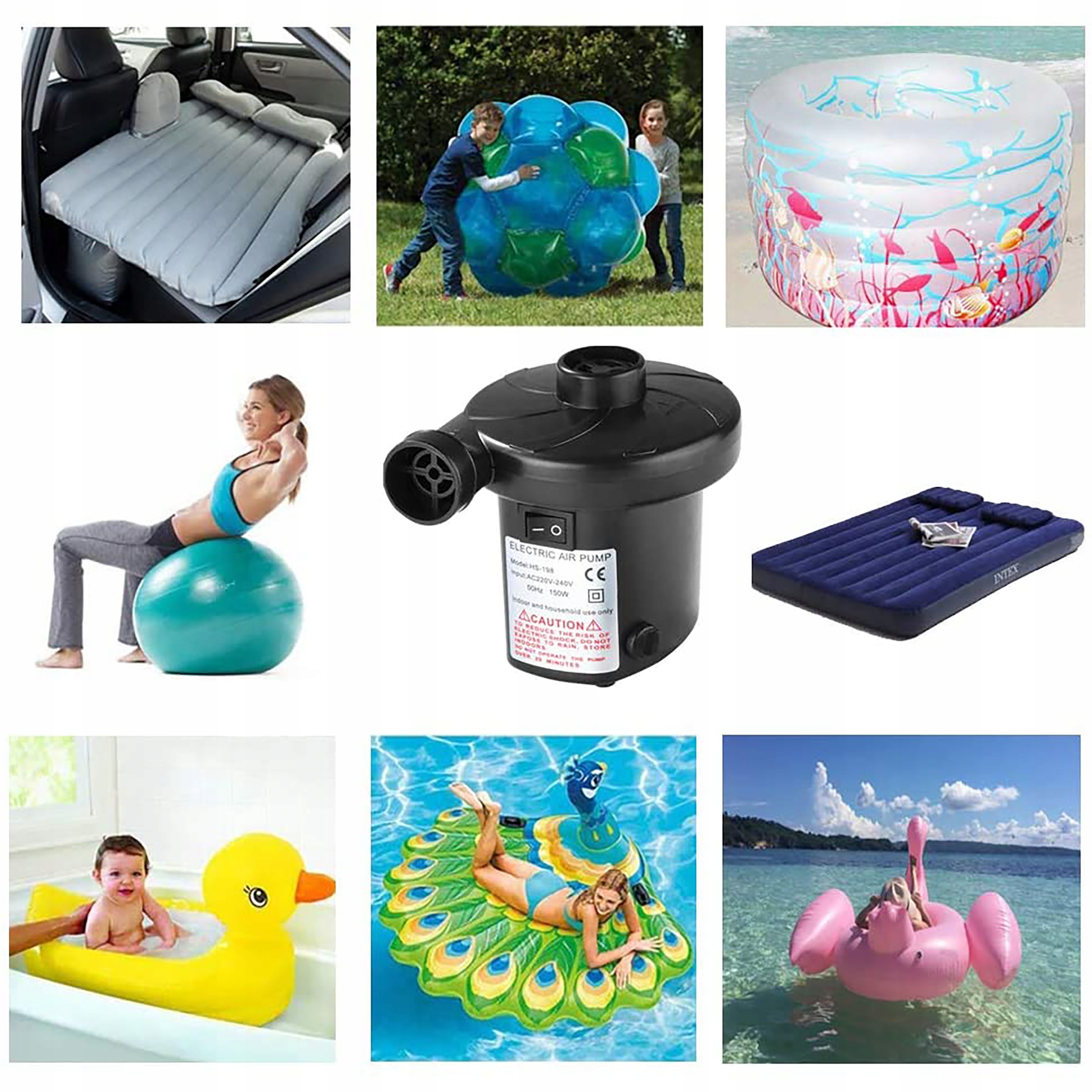 POMPKA ELEKTRYCZNA DO MATERACA BASENU 2w1 230V Marka inna