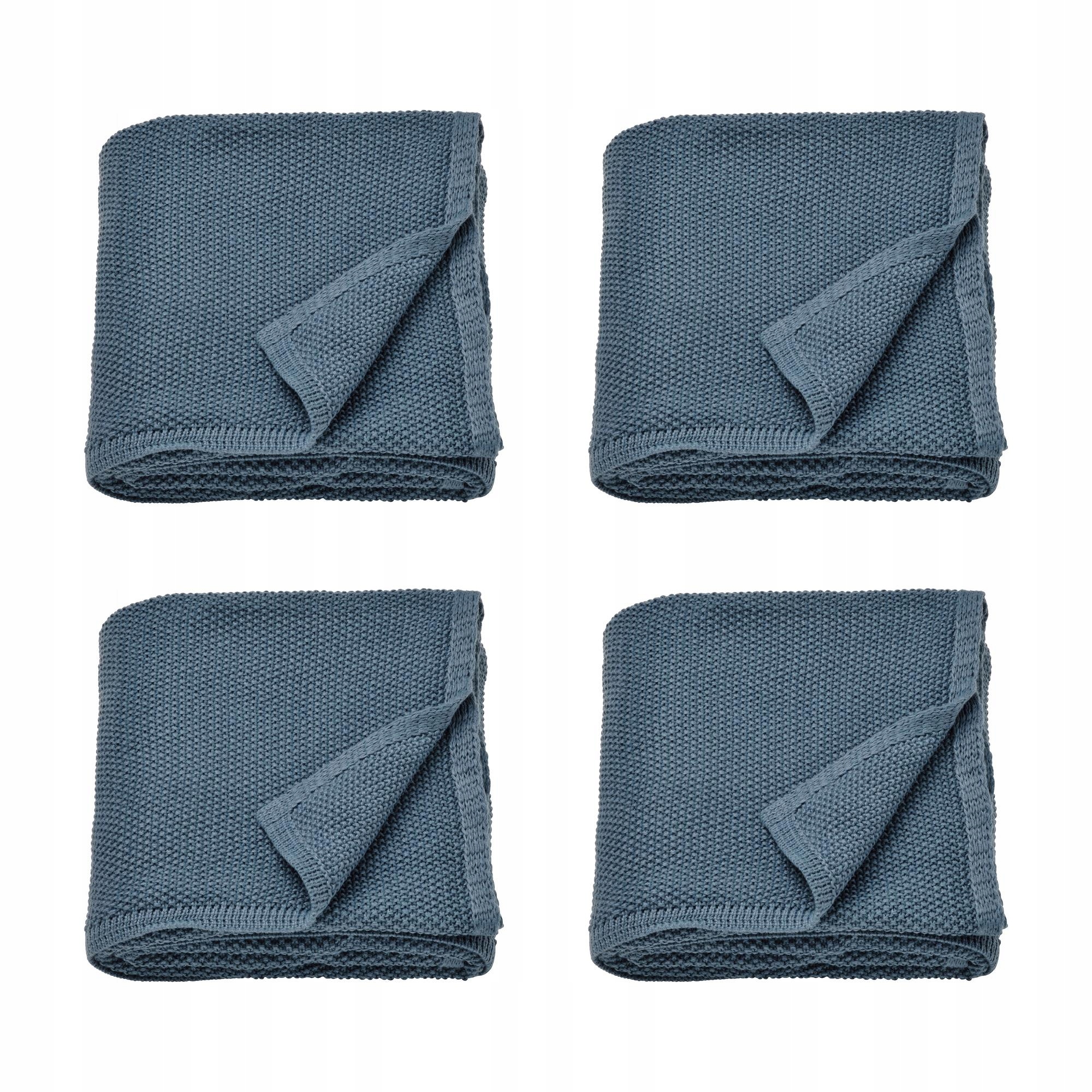 4 ks pléd Humlemott modrošedý 130 x 170 cm recyklovaný