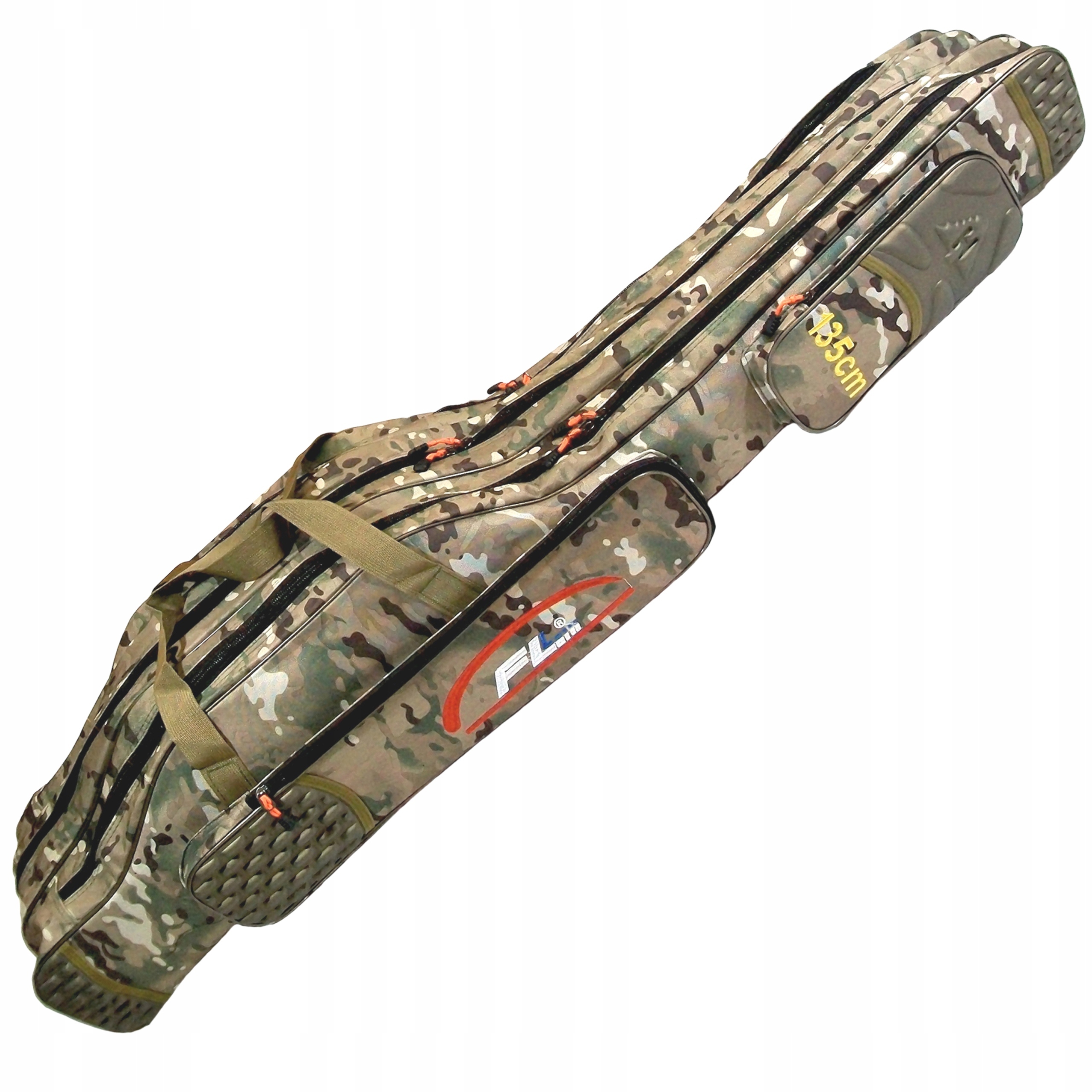 Pokrowiec wędkarski torba na wędki moro 135 cm 3 komory usztywniany Fl