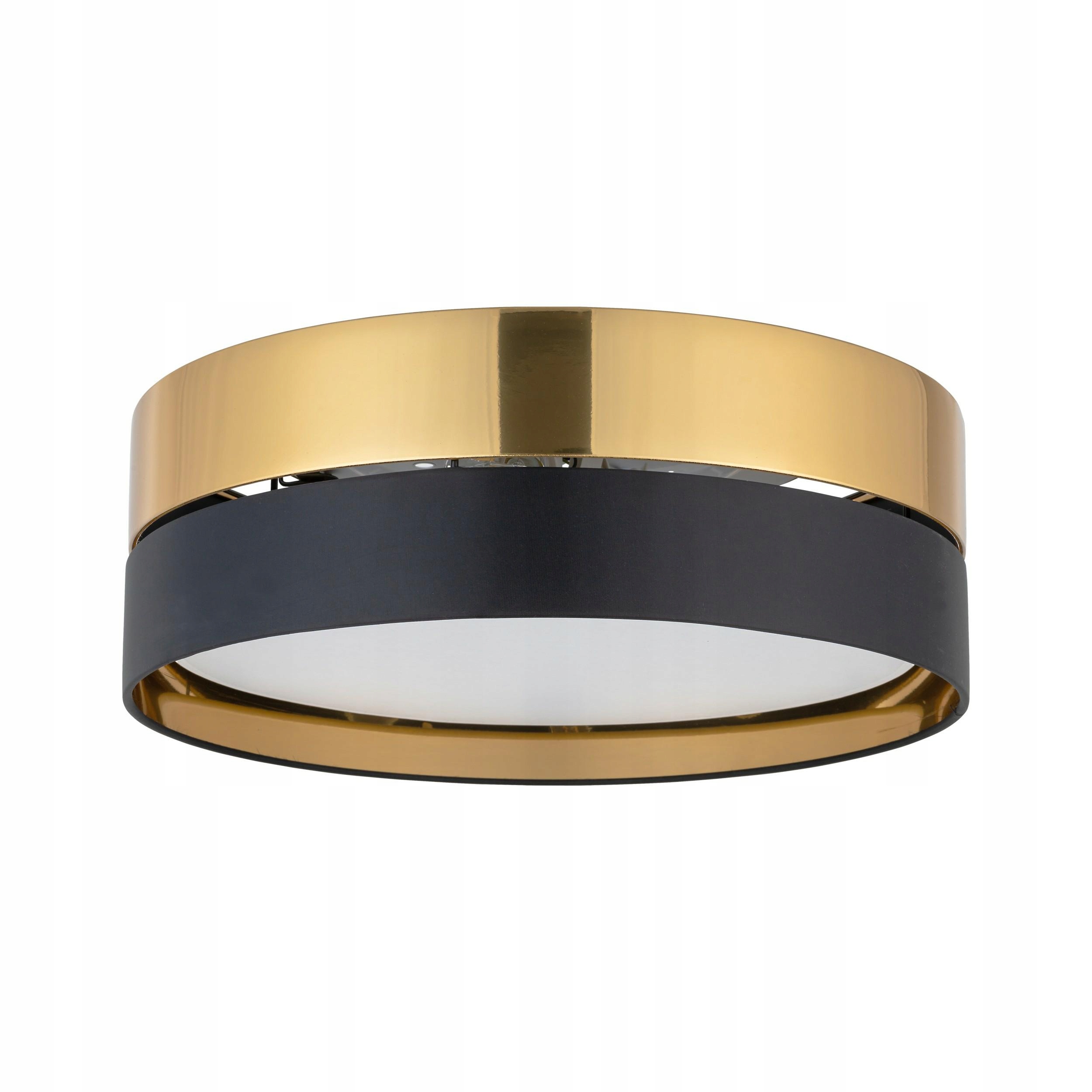 Stropné Svietidlo Stropné Hilton Čierne Zlaté Tienidlo 4xE27 45cm Závesné svietidlo Obývacia izba