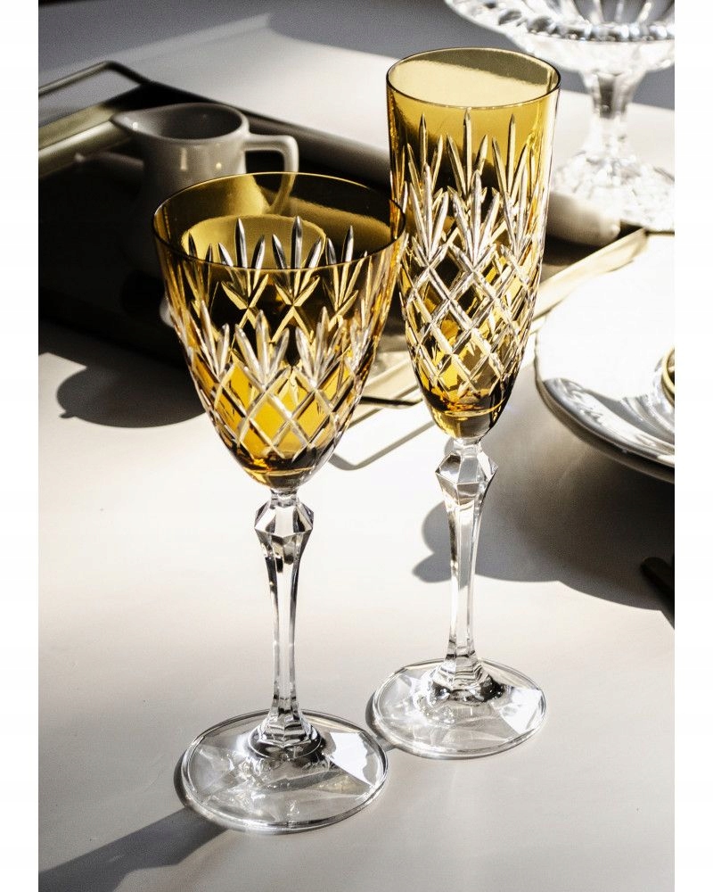 Crystal Julia Kieliszki do wina wody kolorowe 4 szuki Ananas