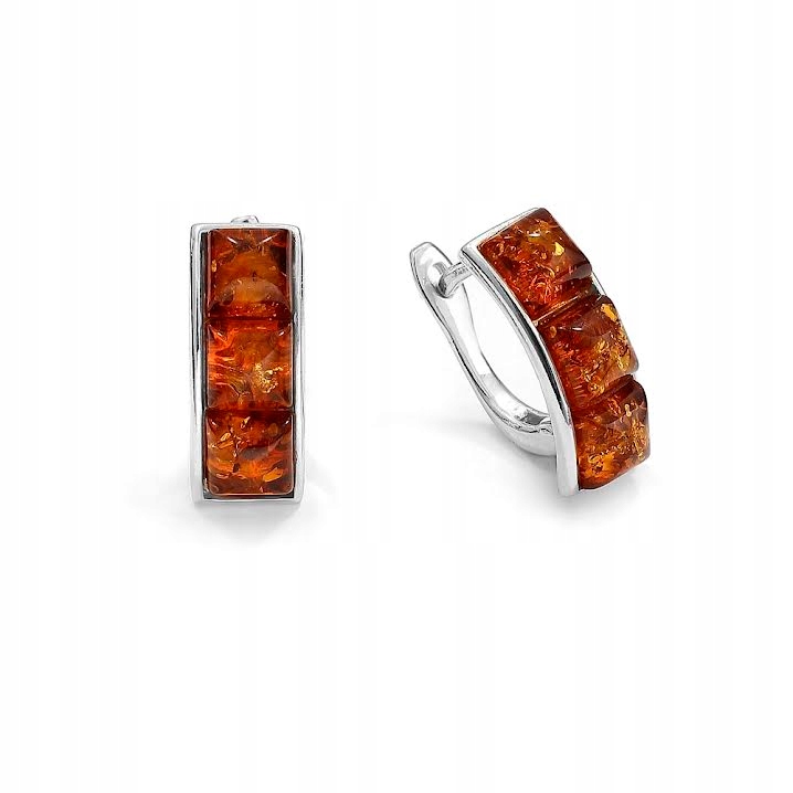 Stříbrné Náušnice Creole Baltský Jantar Stříbro 925
