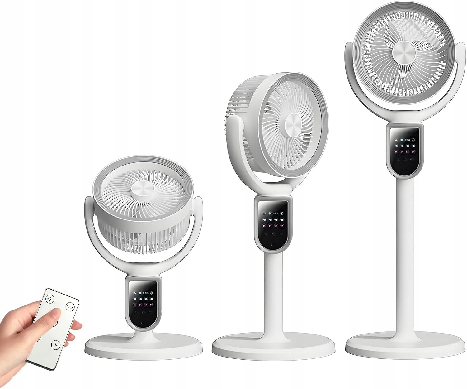 Tichý stolný ventilátor 3v1 Led Oscilácia 140° Časovač