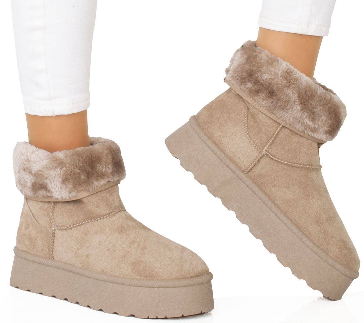 7863 CAMEL OCIEPLANE BOTKI ŚNIEGOWCE NA PLATFORMIE WYSOKIE CIEPŁE KOZAKI 38 Rozmiar 38