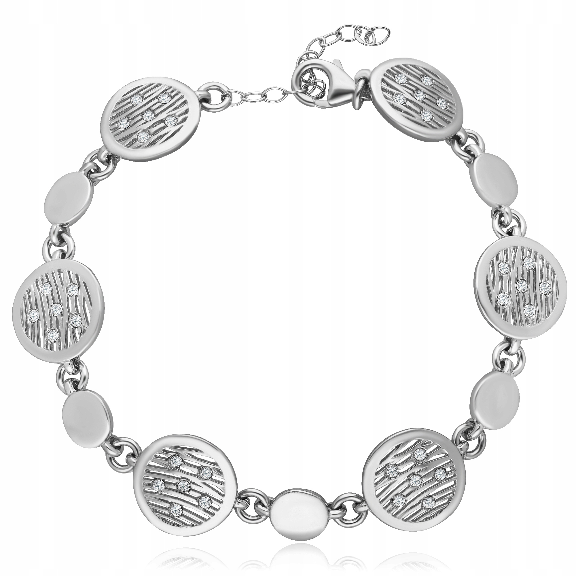 Dámský Rhodiovaný Náramek S Zirkony Na Ruku