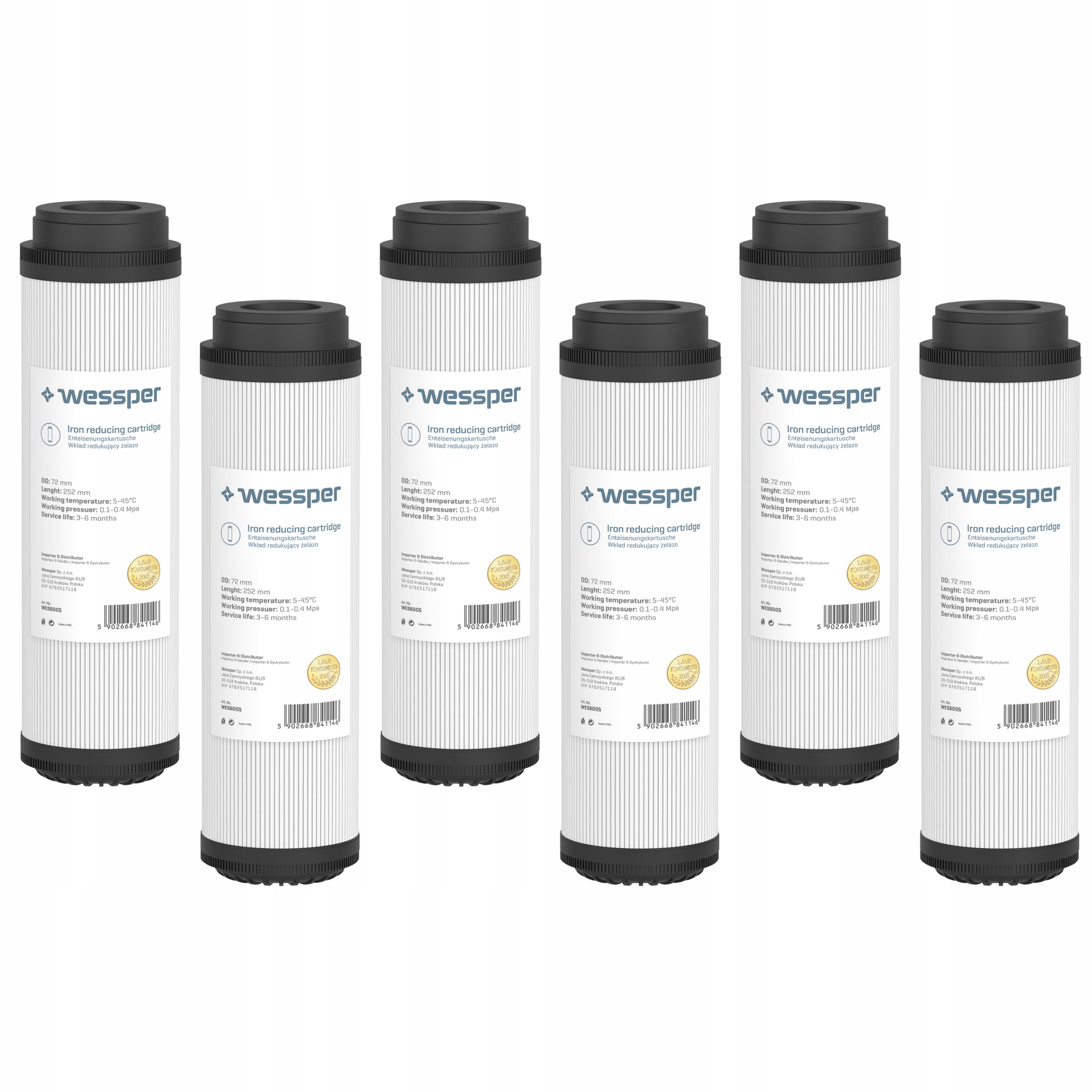 Wessper předfiltr na vodu odželezňovací 10" vložka odstraňuje železo 6 ks