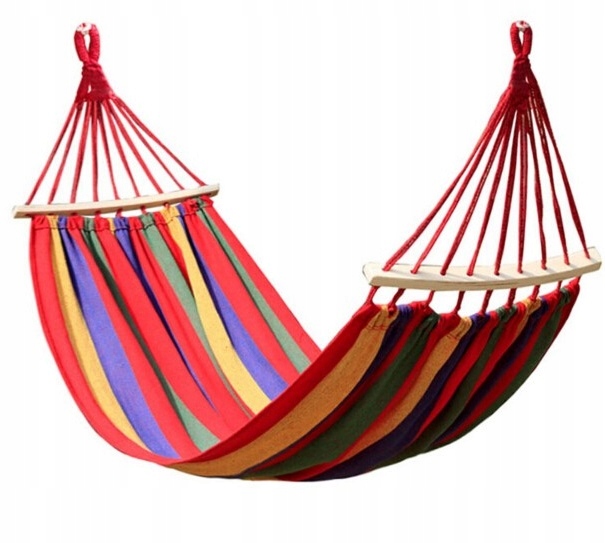 

Hamak dwuosobowy 200x150cm z drążkiem 80cm