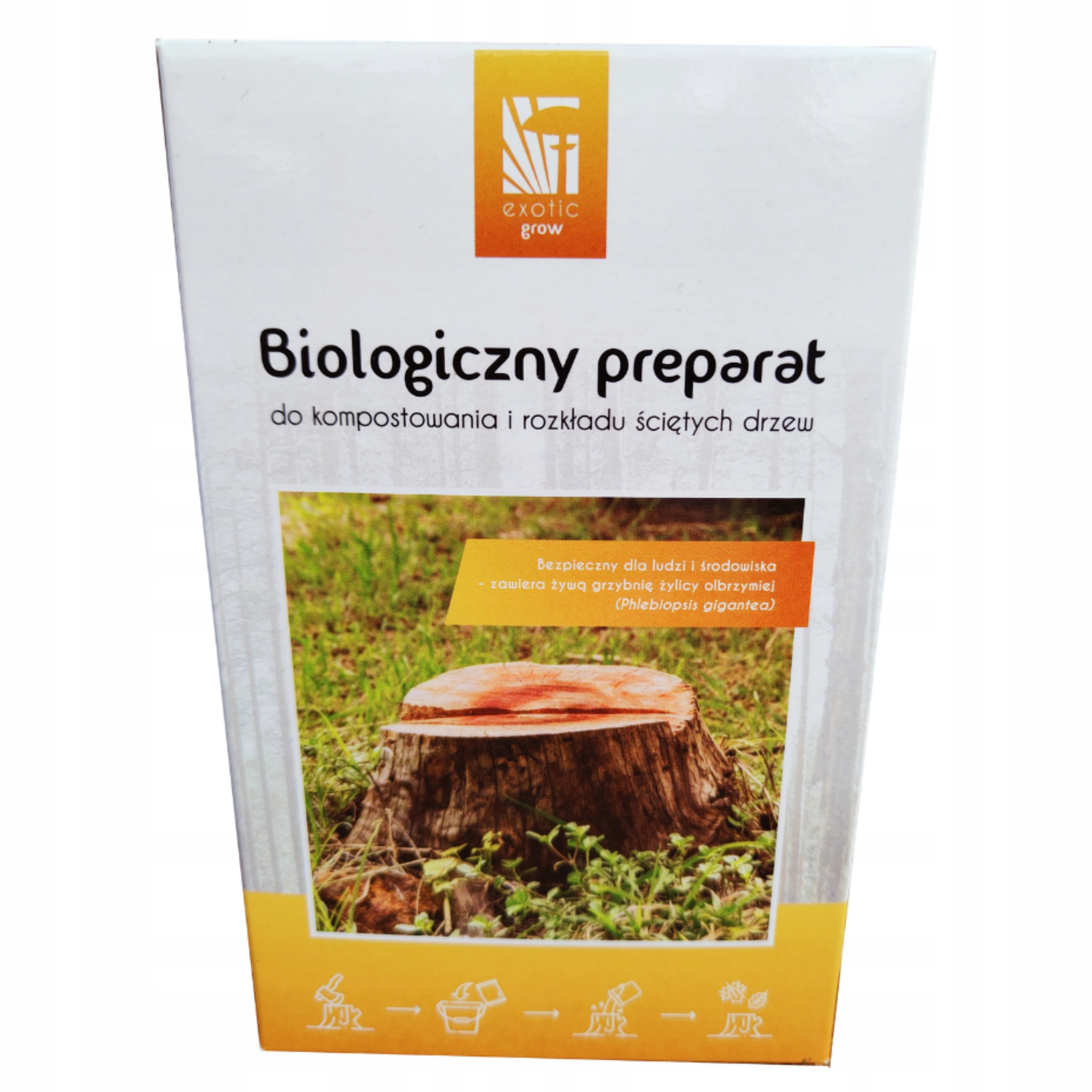 

Biologiczny preparat do rozkładu drewna pni gałęzi