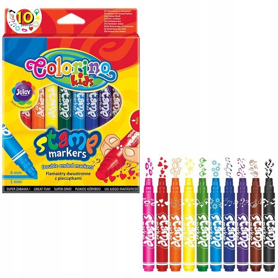 MAZAKI Z PIECZĄTKAMI DWUSTRONNE FLAMASTRY STEMPEL