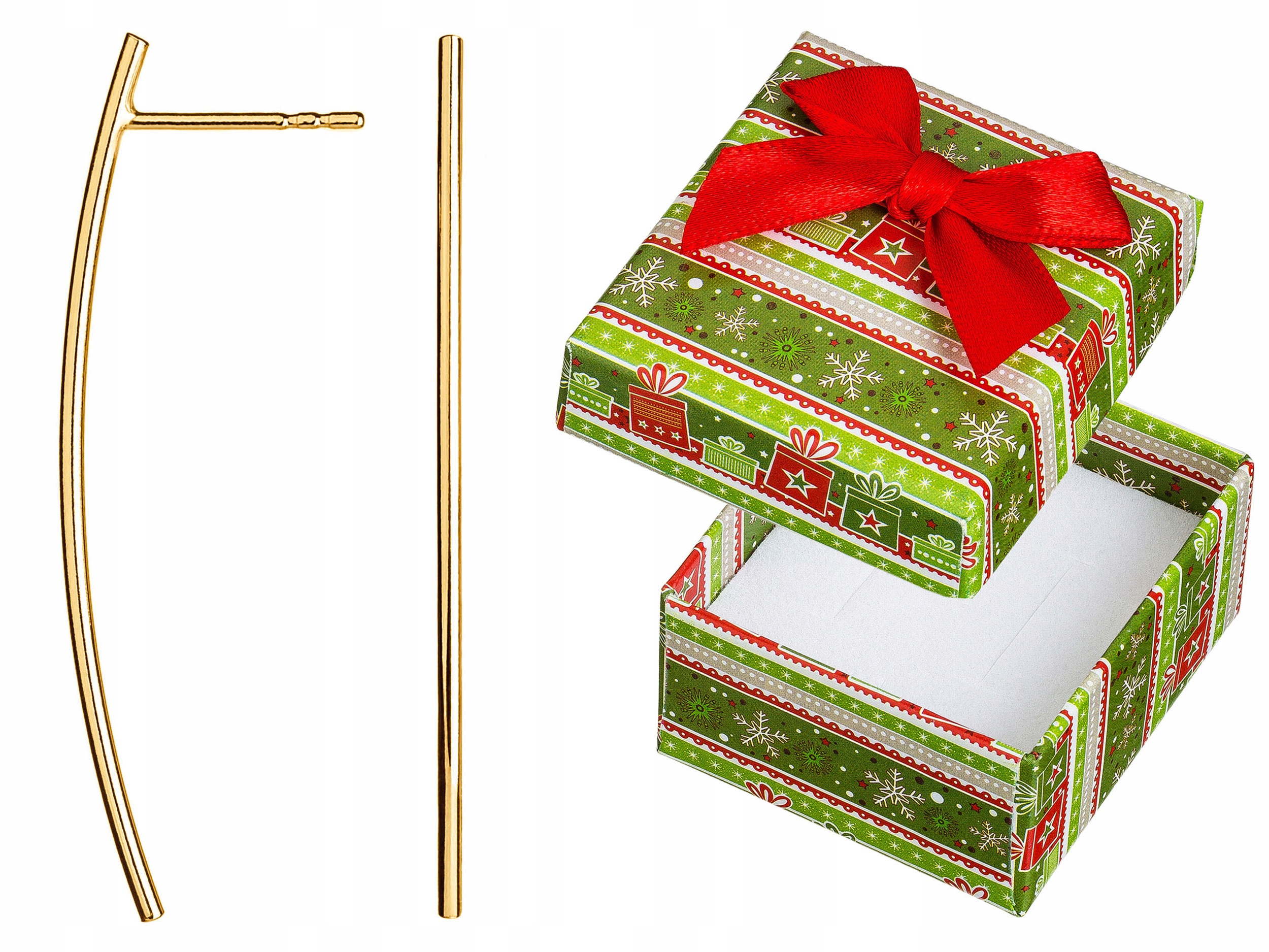 Stříbrné Náušnice Pozlacené dlouhé trubičky 3 cm Zlaté oblouky Dámské šroubky 925