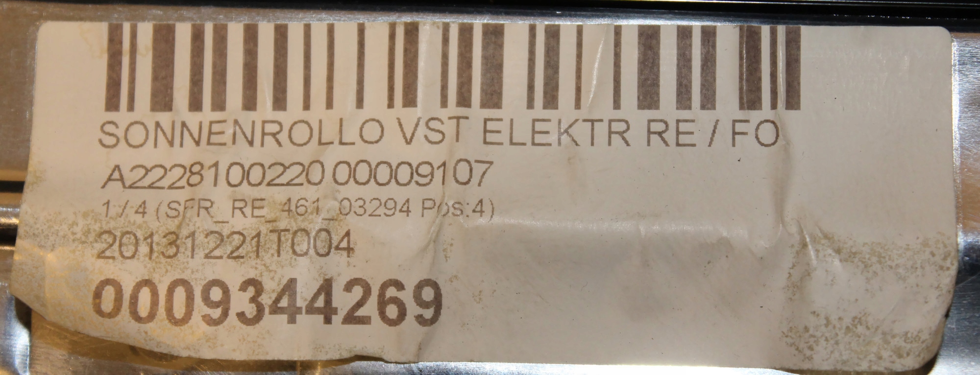 MERCEDES S KLASA W222 ROLETA DRZWI LEWY TYL Car type Passenger cars