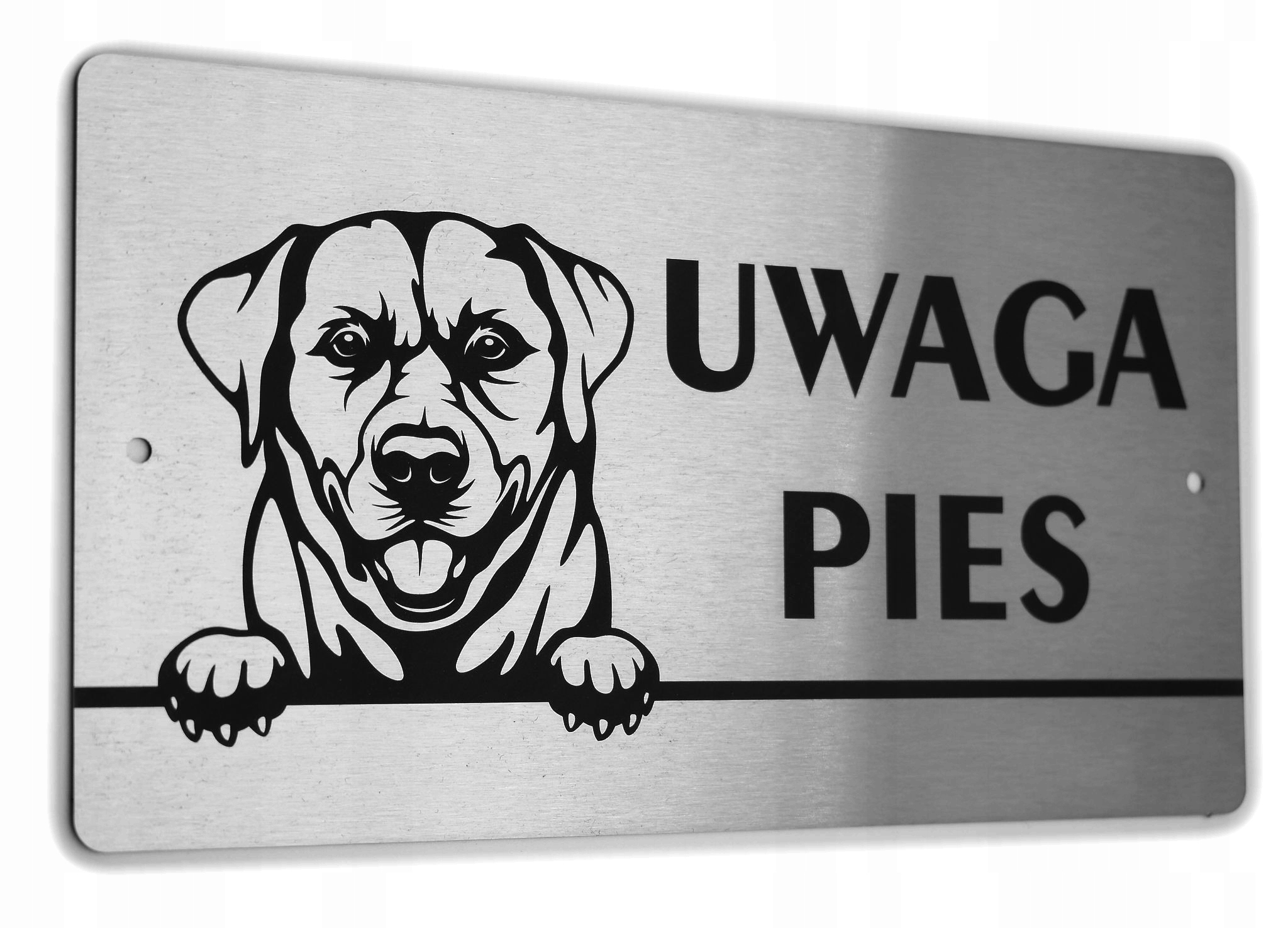 

Tabliczka Inox Uwaga Pies Labrador Retriever