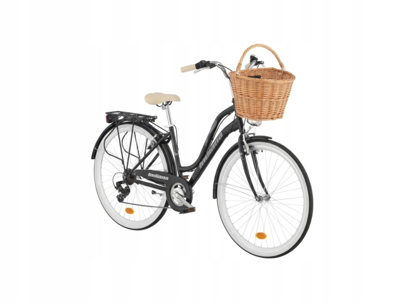 Rower miejski Indiana Impala 7B 28 cali damski Koszyk wiklinowy