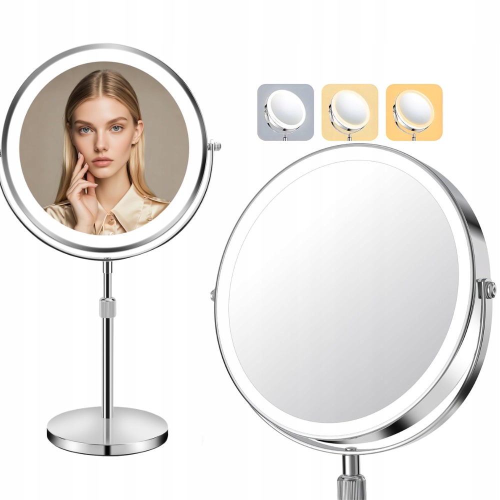 Nástěnné Led kosmetické zrcadlo na make-up, zvětšovací, otočné o 360°