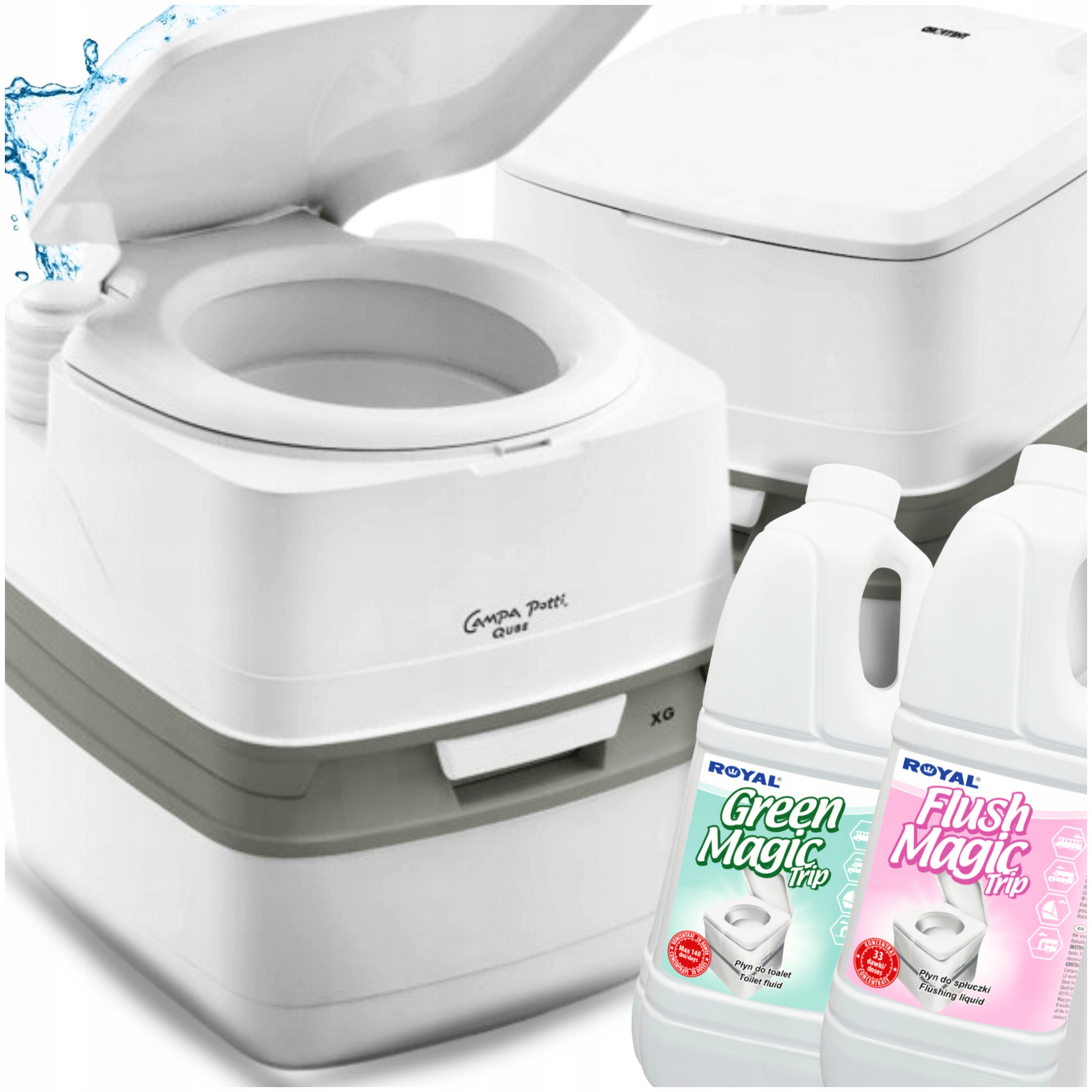 Přenosná Turistická Toaleta Na Pozemek Pod Stan Dvě Tekutiny Komplet