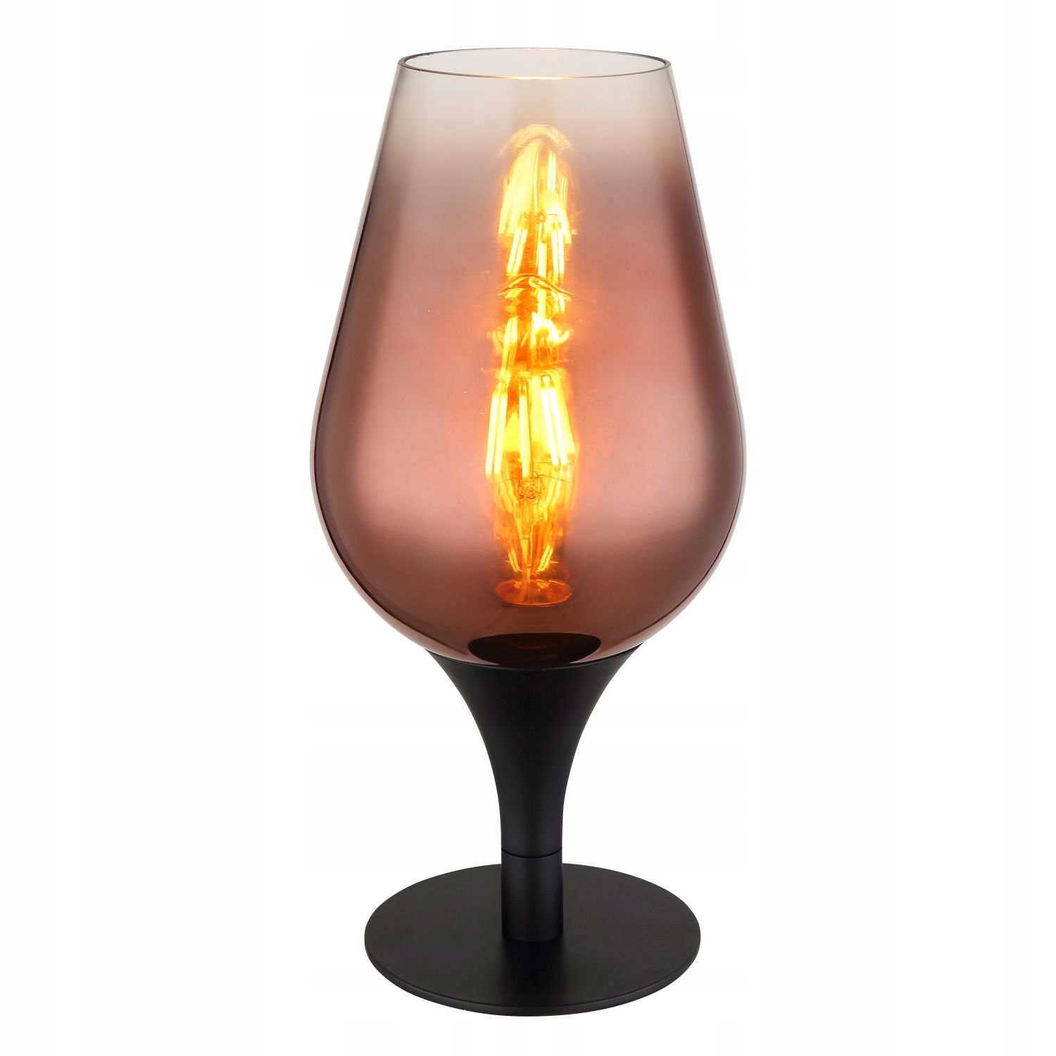 Dekoratívna stolová lampa s farebným skleneným tienidlom v tvare kalicha