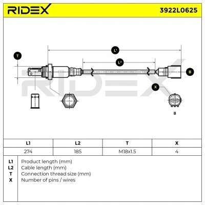 ridex 3922L0625 лямбда-зонд