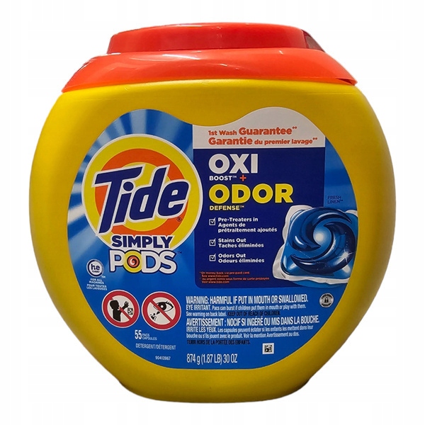Levně Tide Oxi Boost Odor 55 ks Univerzální kapsle