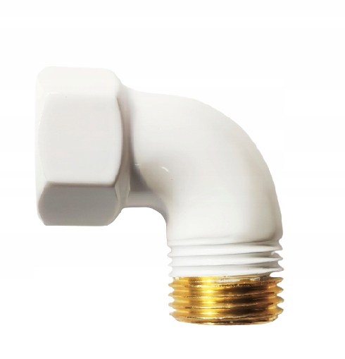 

Kolano 1/2" Gw/gz Nyplowe Białe Mosiądz