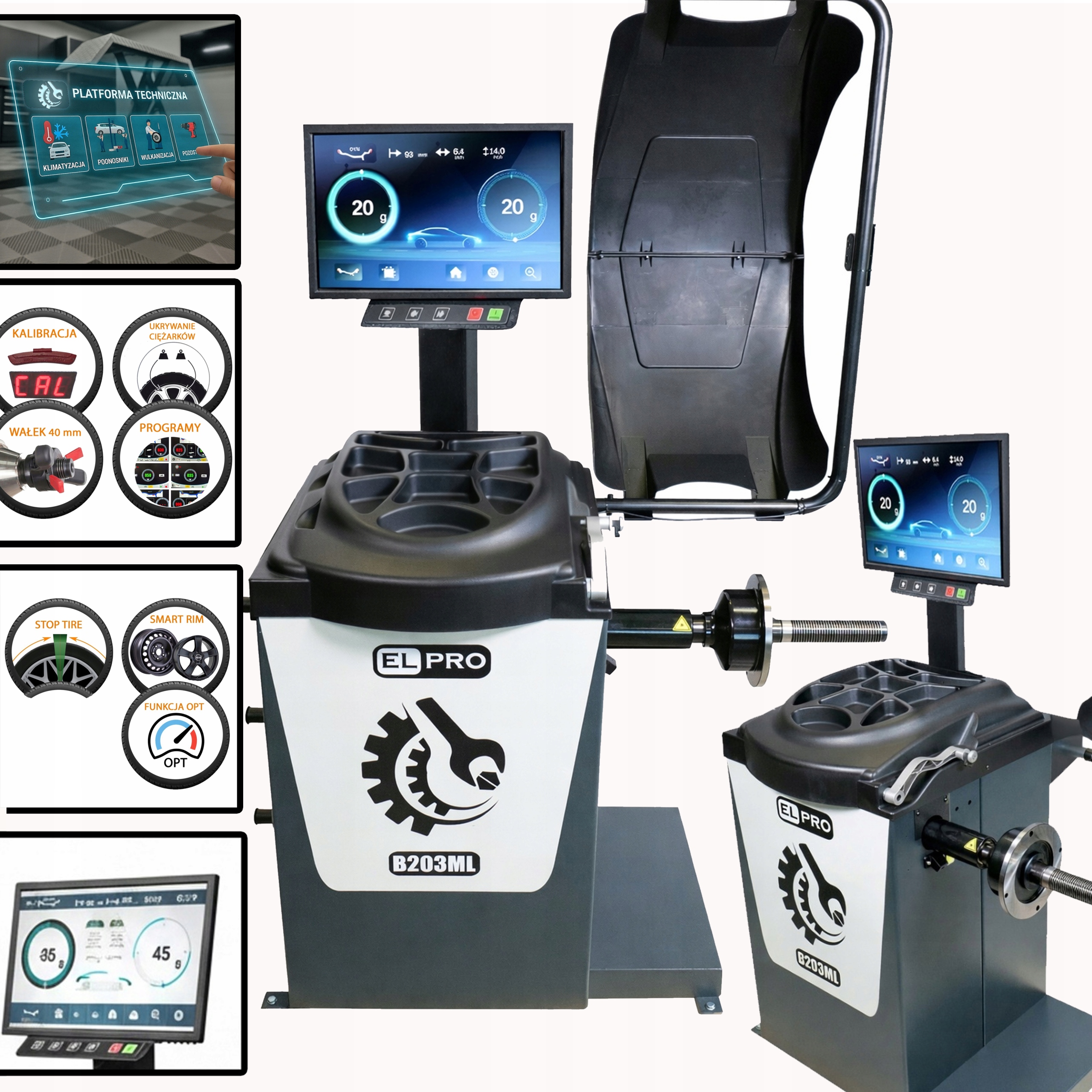 Montażownica wyważarka do kół wulkanizacja opon automat monitor ELPRO NEW