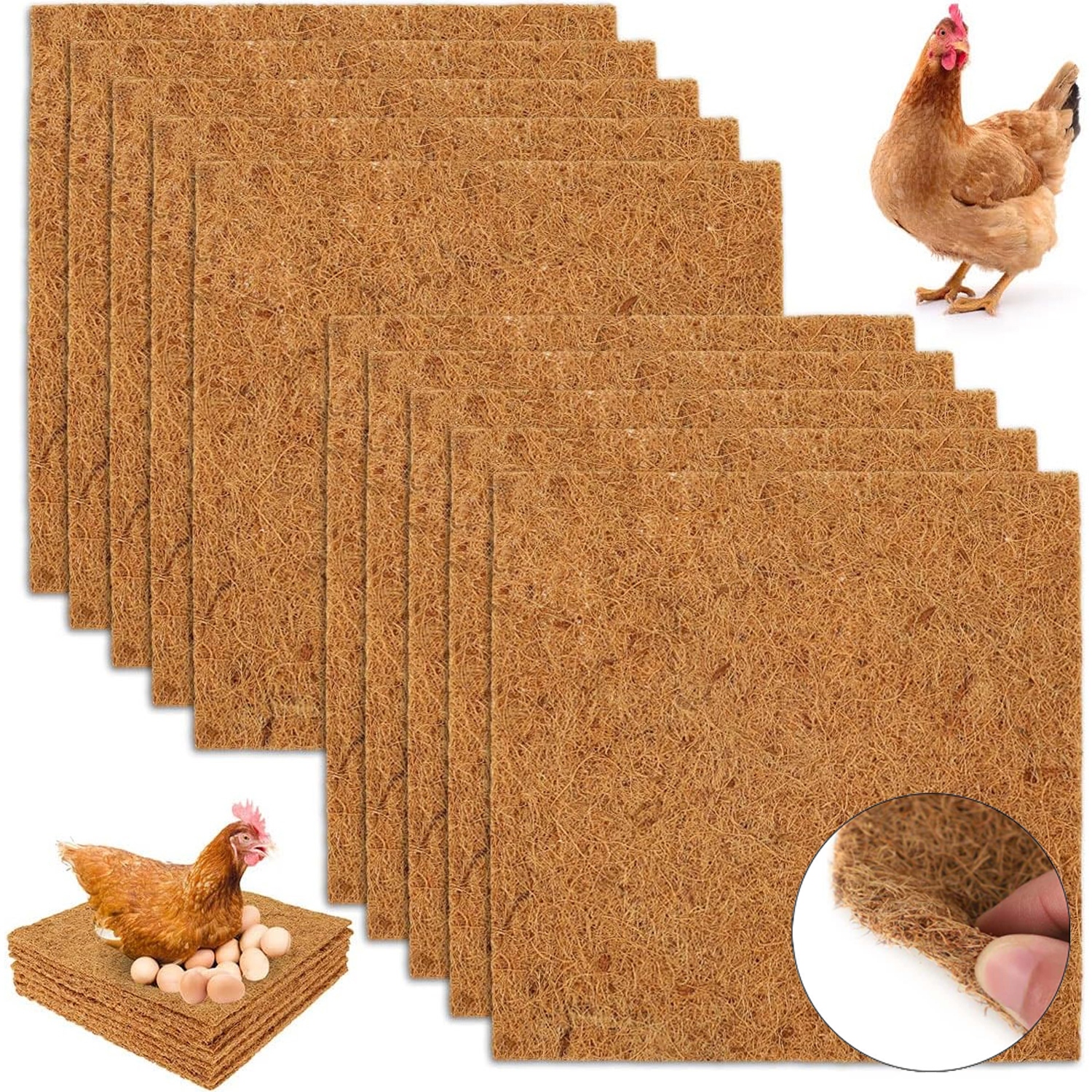 Levně Kokosová Podložka Podklad Jako Stelivo Do Klece Kotec Pro Králíka Trvanlivý 10PCS