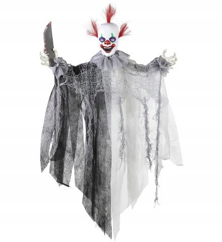 Pohyblivý Klaun S Nožem Zvuk Světlo Halloween