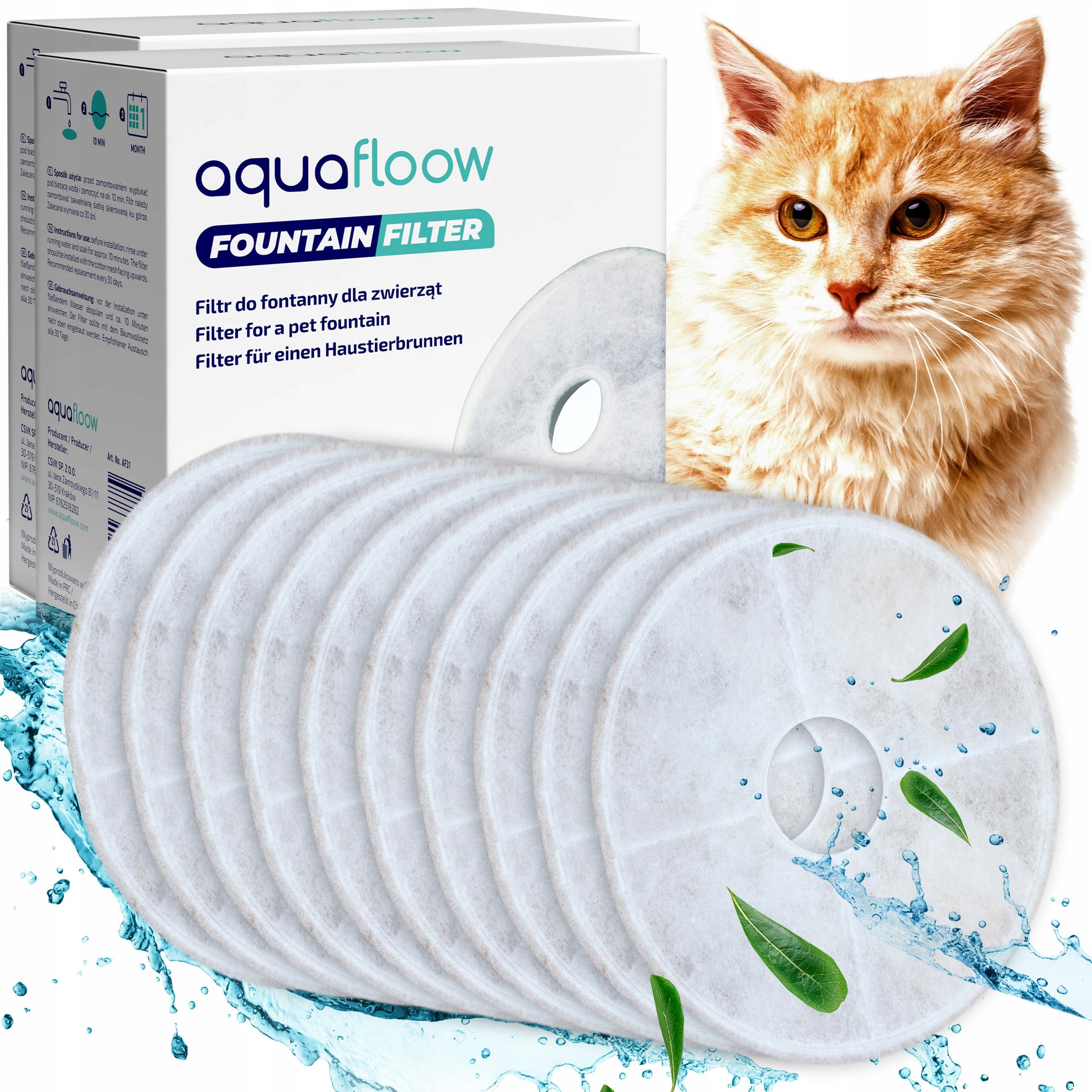 Levně 10x Filtry AquaFloow pro fontánu Catit 43742 43725 43747 50023 50053 55600