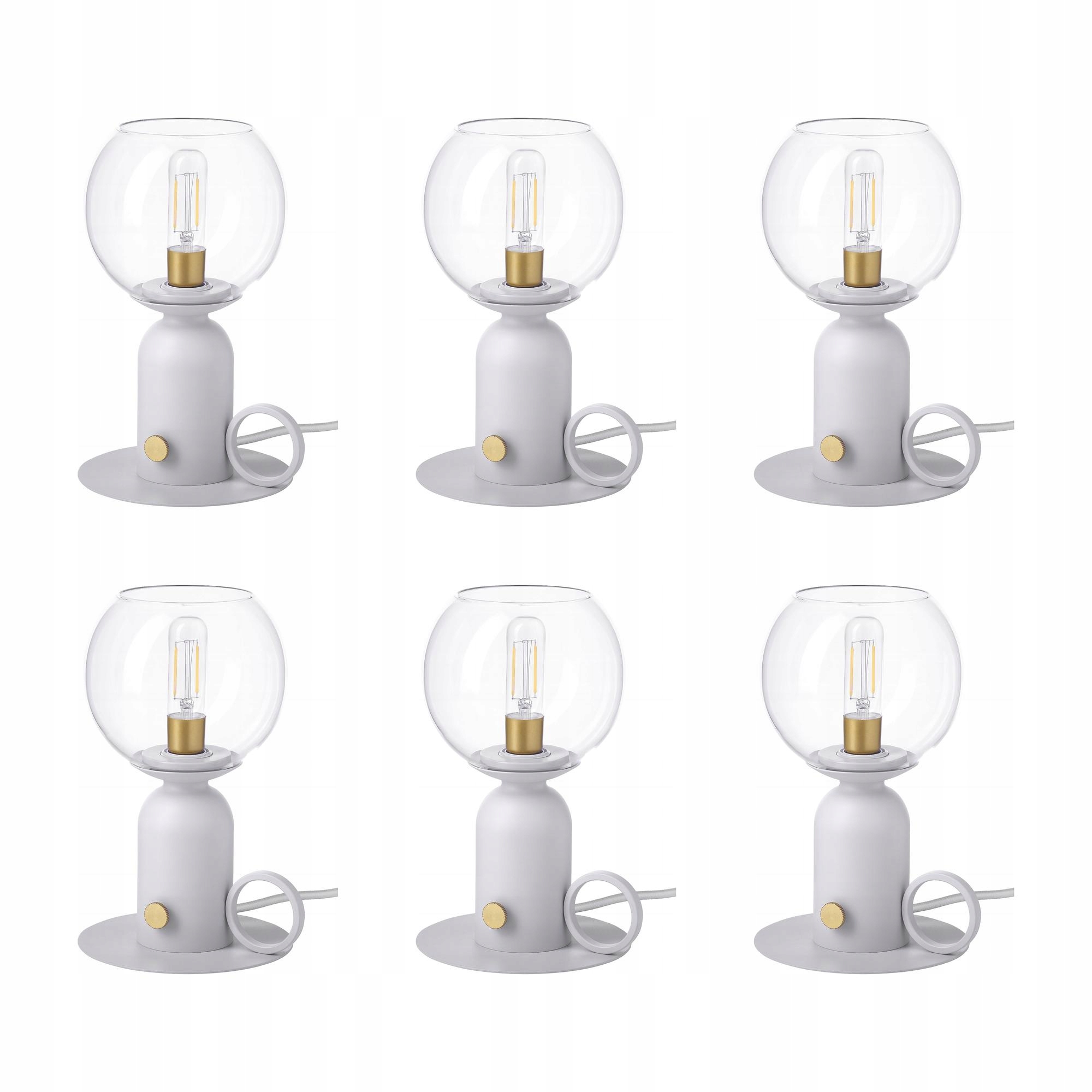 6 szt. Lampa stołowa przyciemniająca jasnoszara 24 cm Askmuller