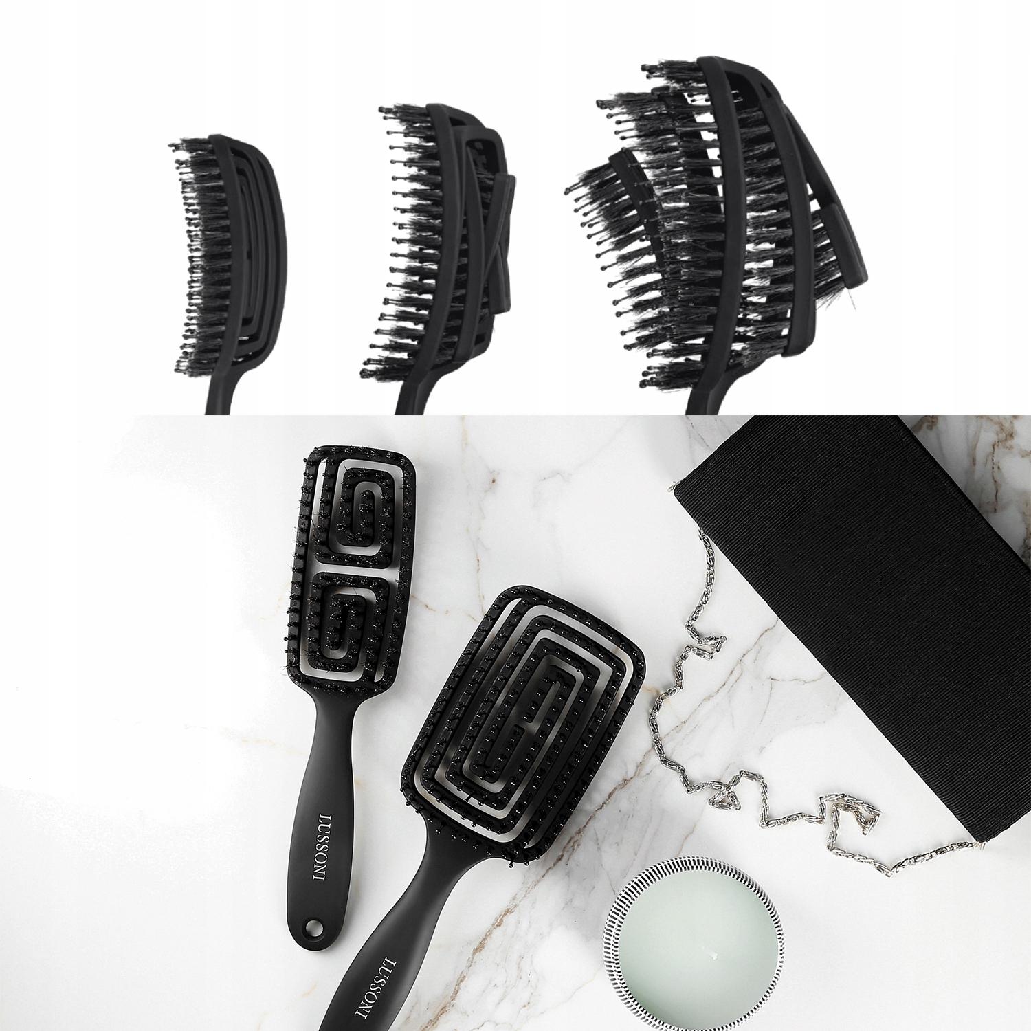 LUSSONI LABYRINTH NATURAL MAŁA SZCZOTKA DO WŁOSÓW Rodzaj do rozczesywania do masażu