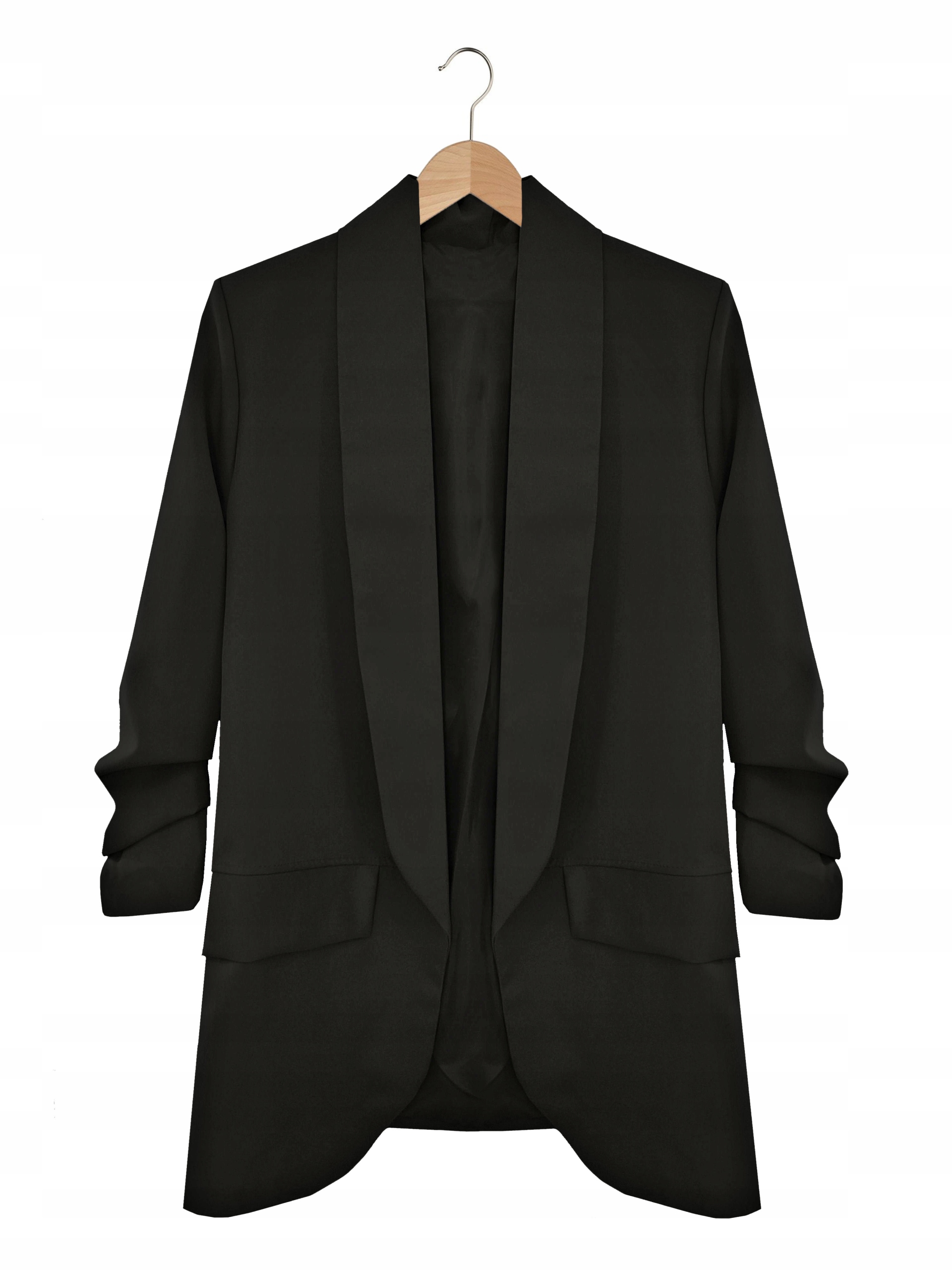 

Marynarka drapowane rękawy Żakiet Czarny 4XL/5XL