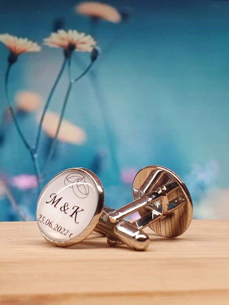 Spinki do Mankietów do Ślubu dla Pana Młodego Ślub Wykończenie Polerowane