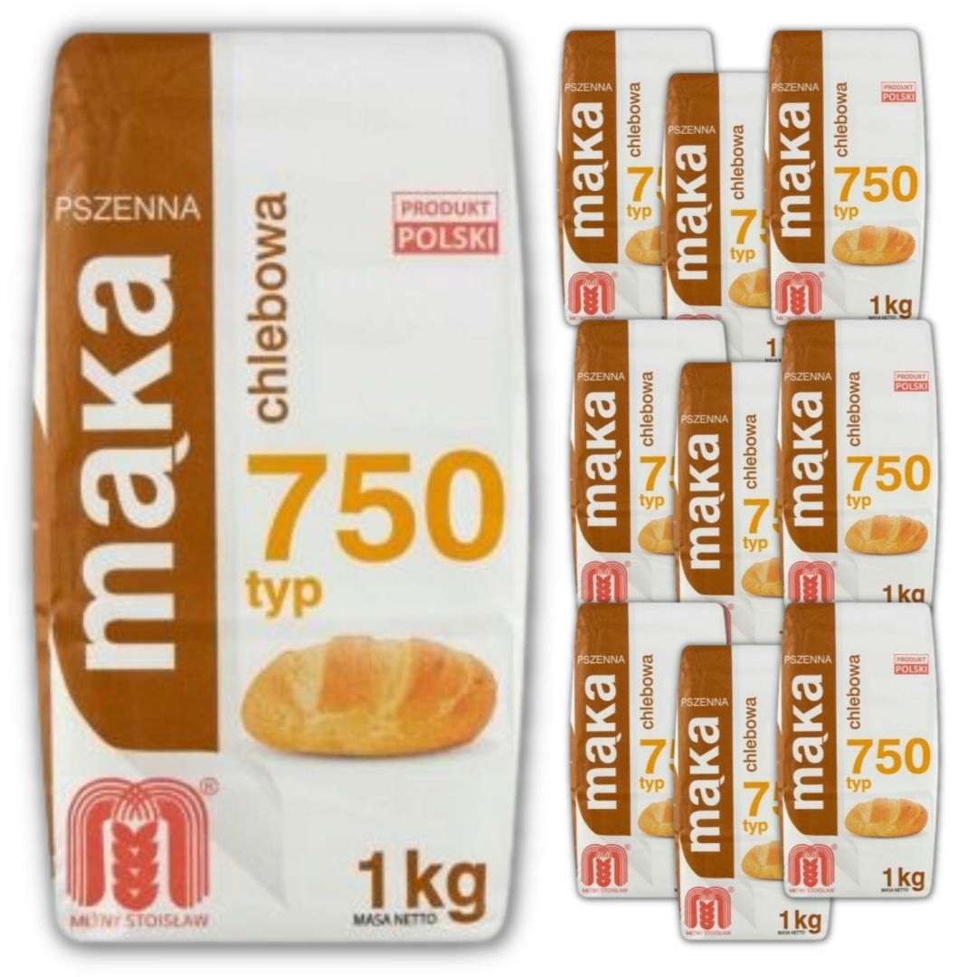 MĄKA PSZENNA CHLEBOWA TYP 750 Stoisław 1 kg x 10